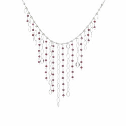 Collar Estilo Babero con cuentas de Granate Collar Estilo Babero con cuentas de Granate